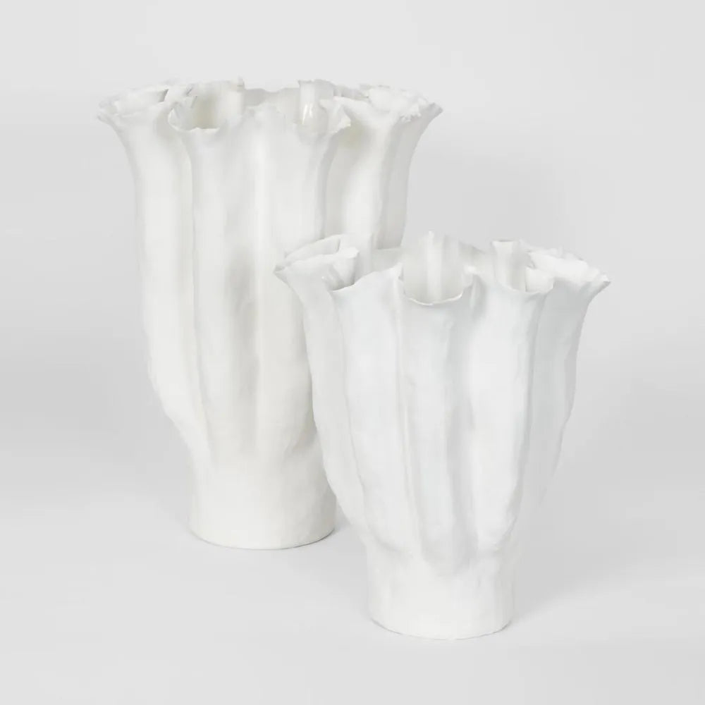 Amelia White Ceramic Vase | Large H42cm