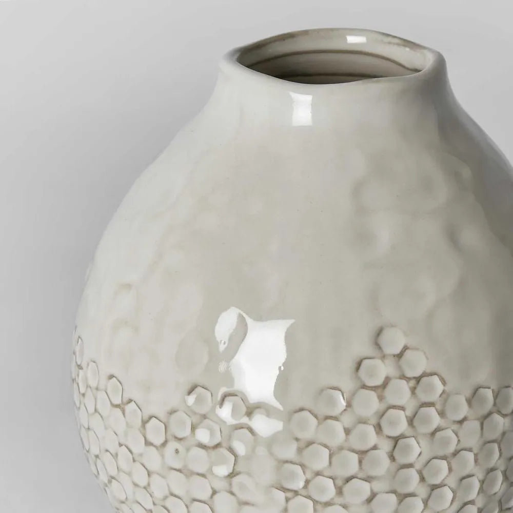Jaylen Vase | Ceramic Cream | H14.5cm