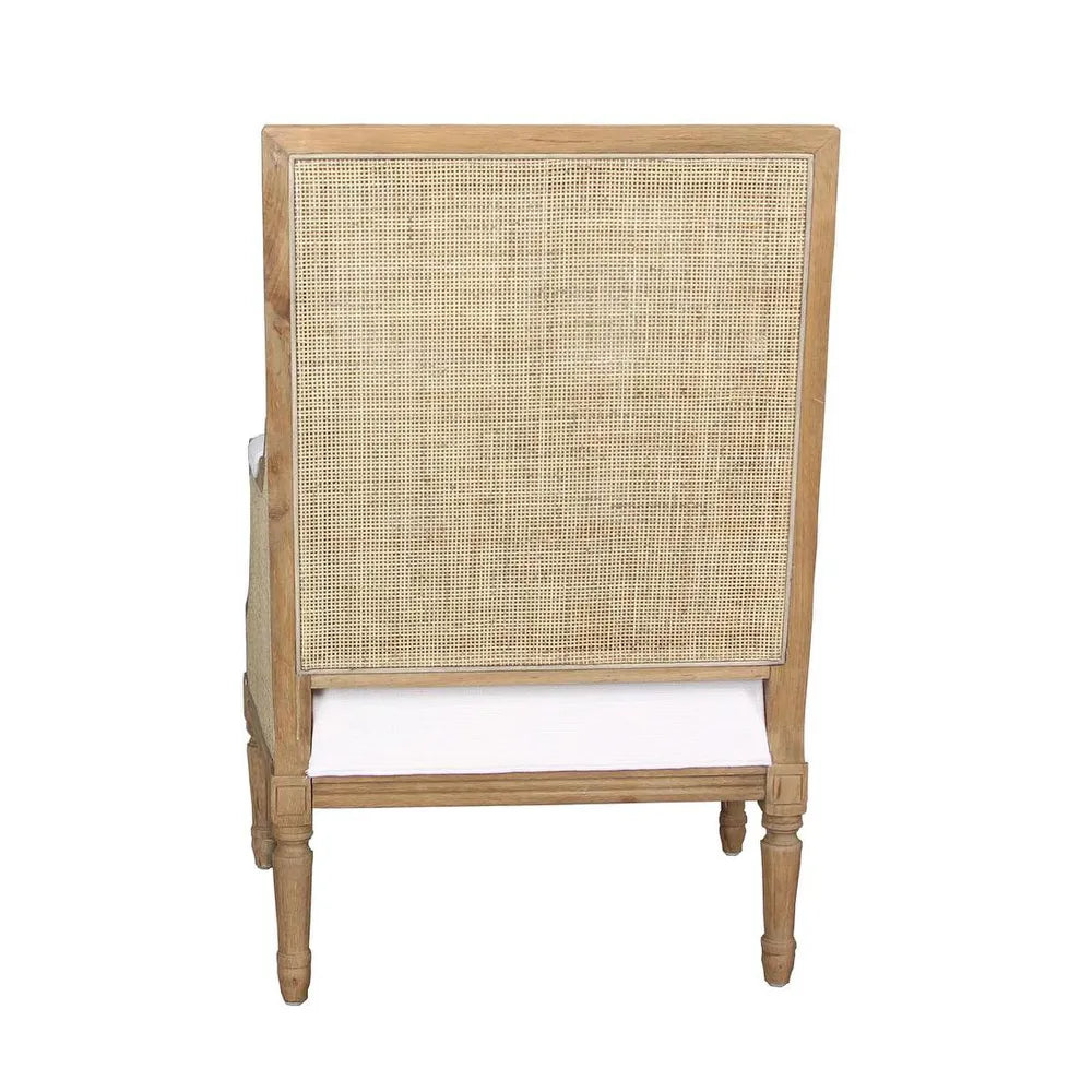 Indiana Oak with Cane Framed Armchair White