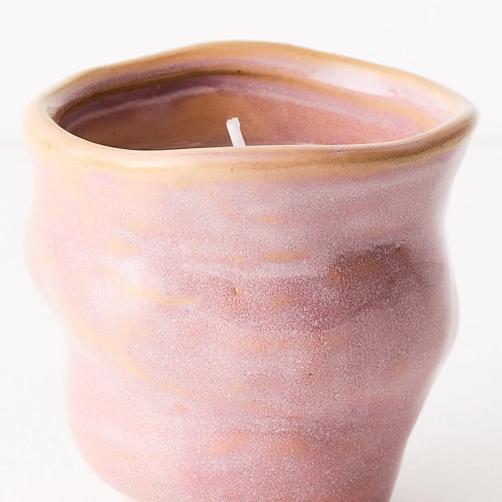 Mae Vanilla Scented Candle | Pink | 8x8cm