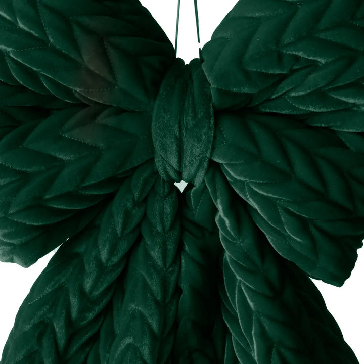 Hanging Velvet Bow | Emerald Green