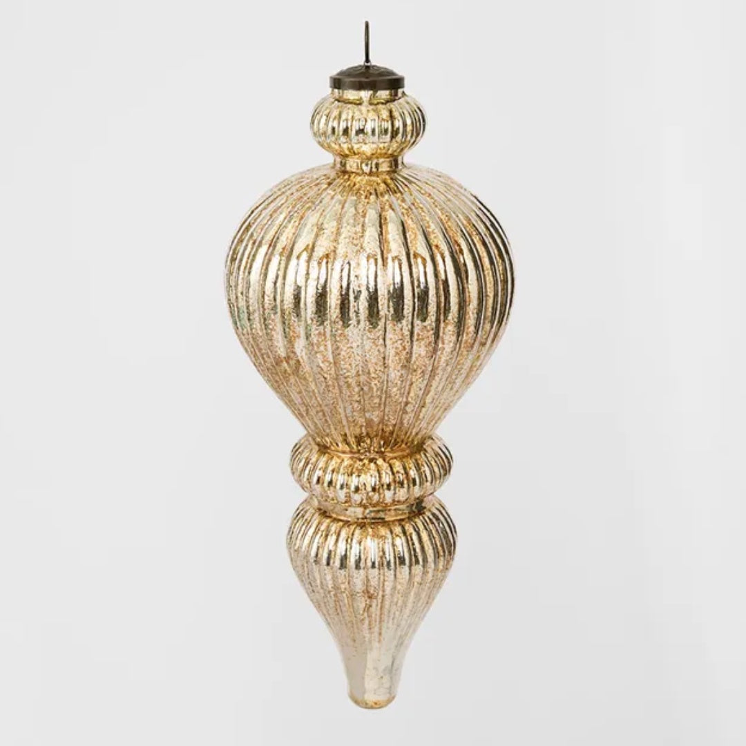 Antique Gold Glass Hanging Finial Large | 41cm
