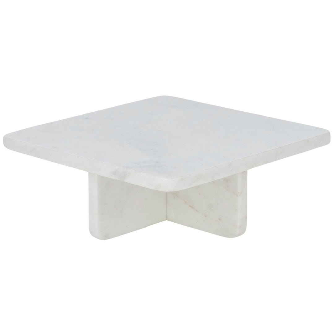 Fiora White Marble Footed Board | 25 x 10cm - Suzie Anderson Home