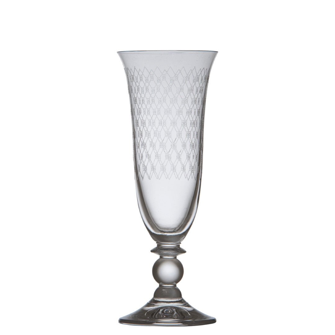 Fishnet Engraved Piana Champagne Flute 160ml - Suzie Anderson Home
