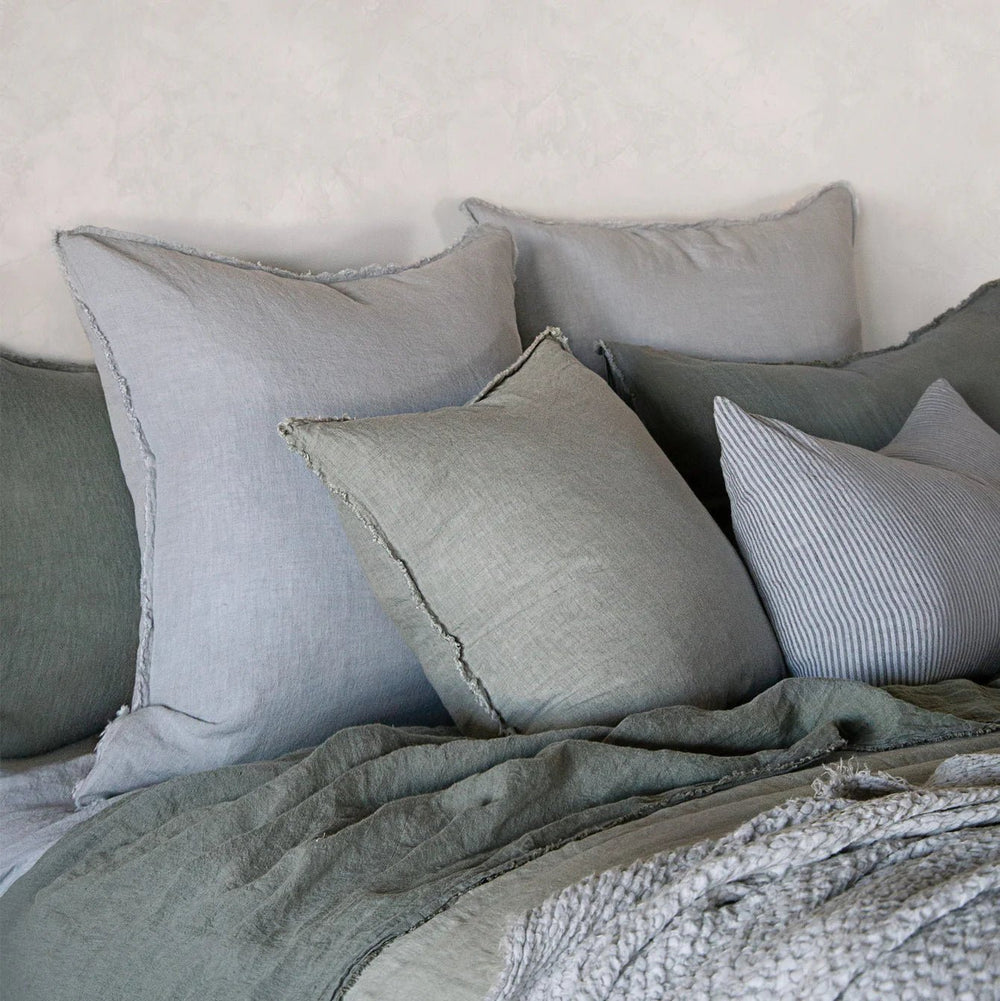 Flocca Euro Pillowcase | Fog - Suzie Anderson Home