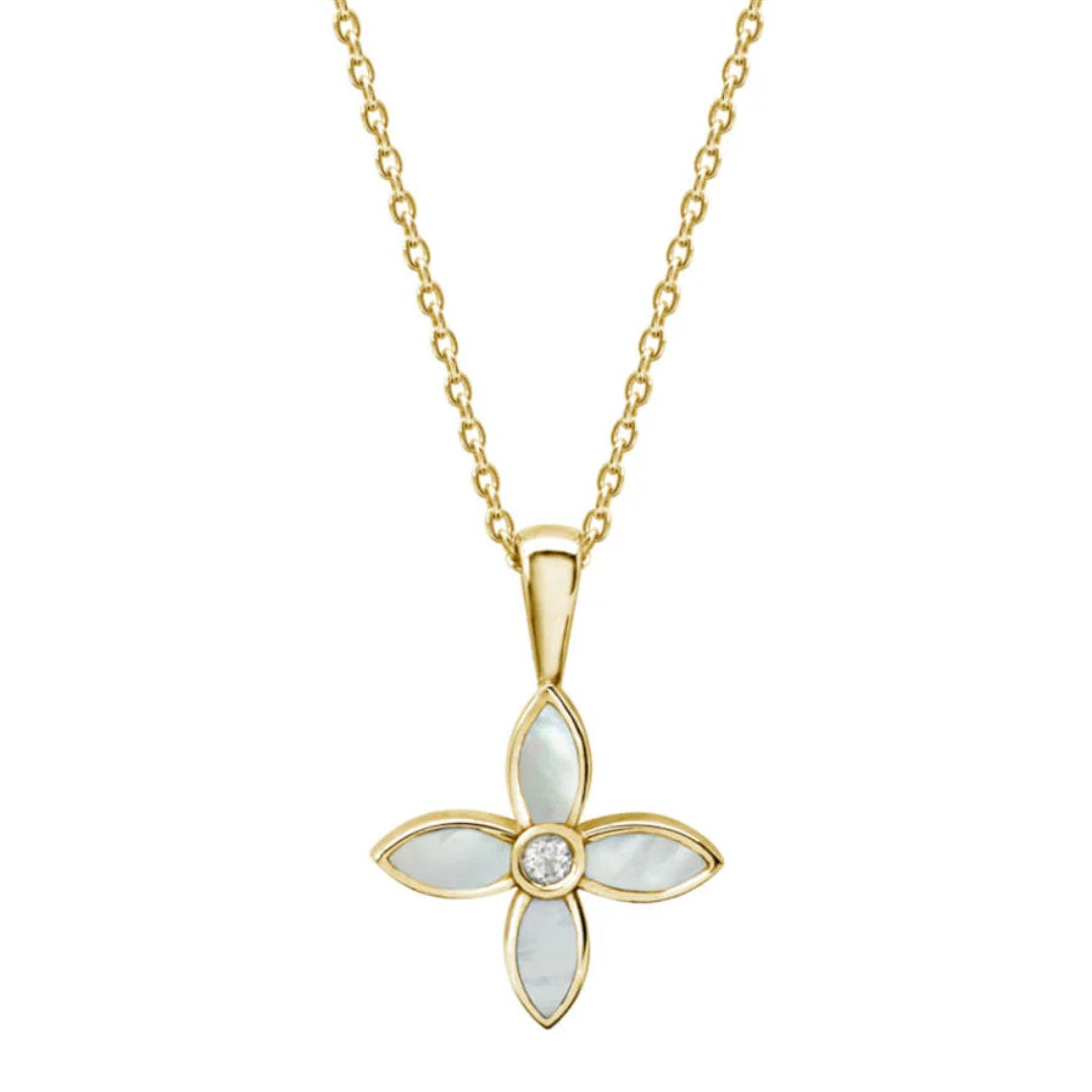Floral Nacklace with MotherOfPearl | 18K Gold Plate