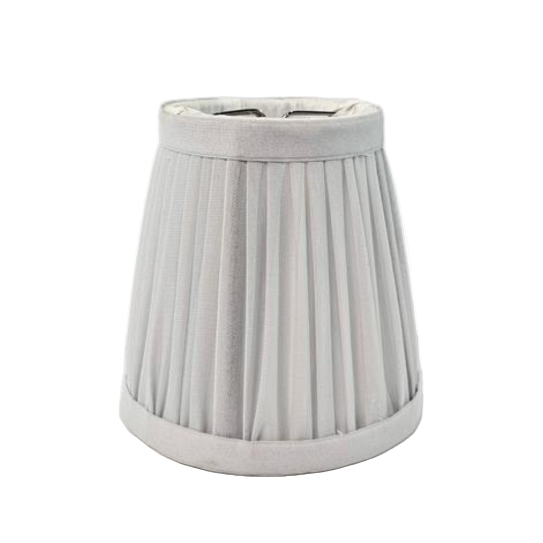 Gray pleated lampshade on a white background