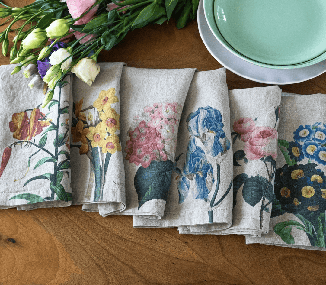 Garden Flowers | Linen Napkins | Set of 6 Mixed - Suzie Anderson Home