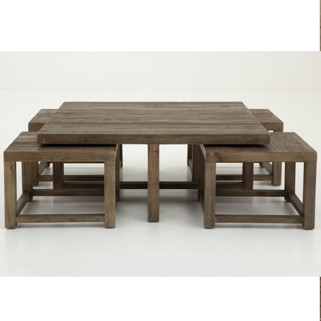 Gaston II Elm Wood Coffee Table | Flamant Belgium | W90 x L90 x H35cm - Suzie Anderson Home