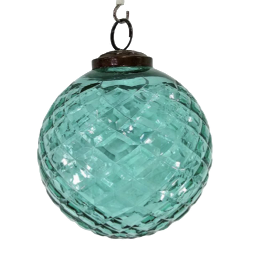 Medium Blue Criss Cross Bauble