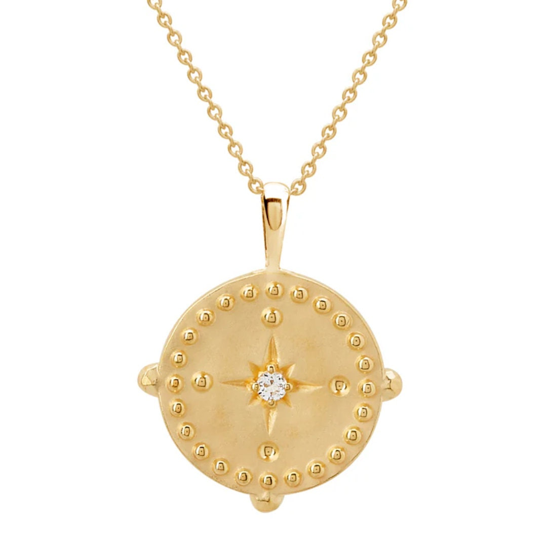 Pendant Disc Necklace | 18K Gold Plate