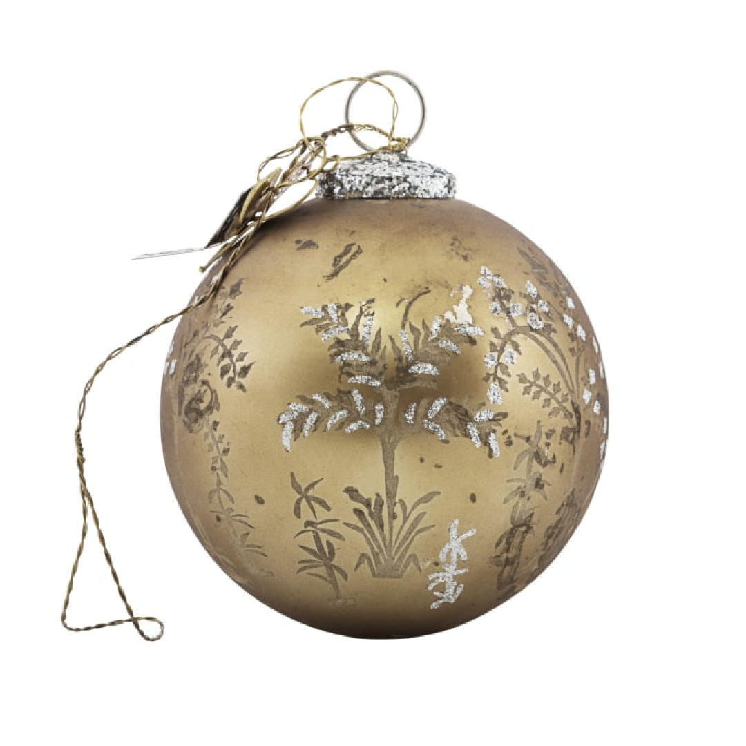 Forest Ball | Antique Gold 10cm | Hanging Decoration