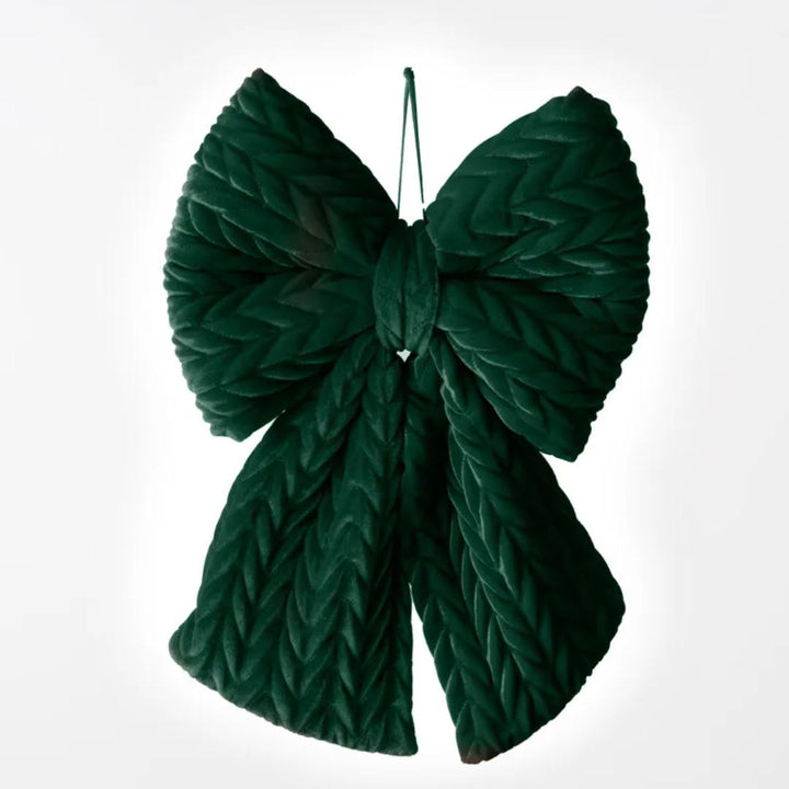 Hanging Velvet Bow | Emerald Green