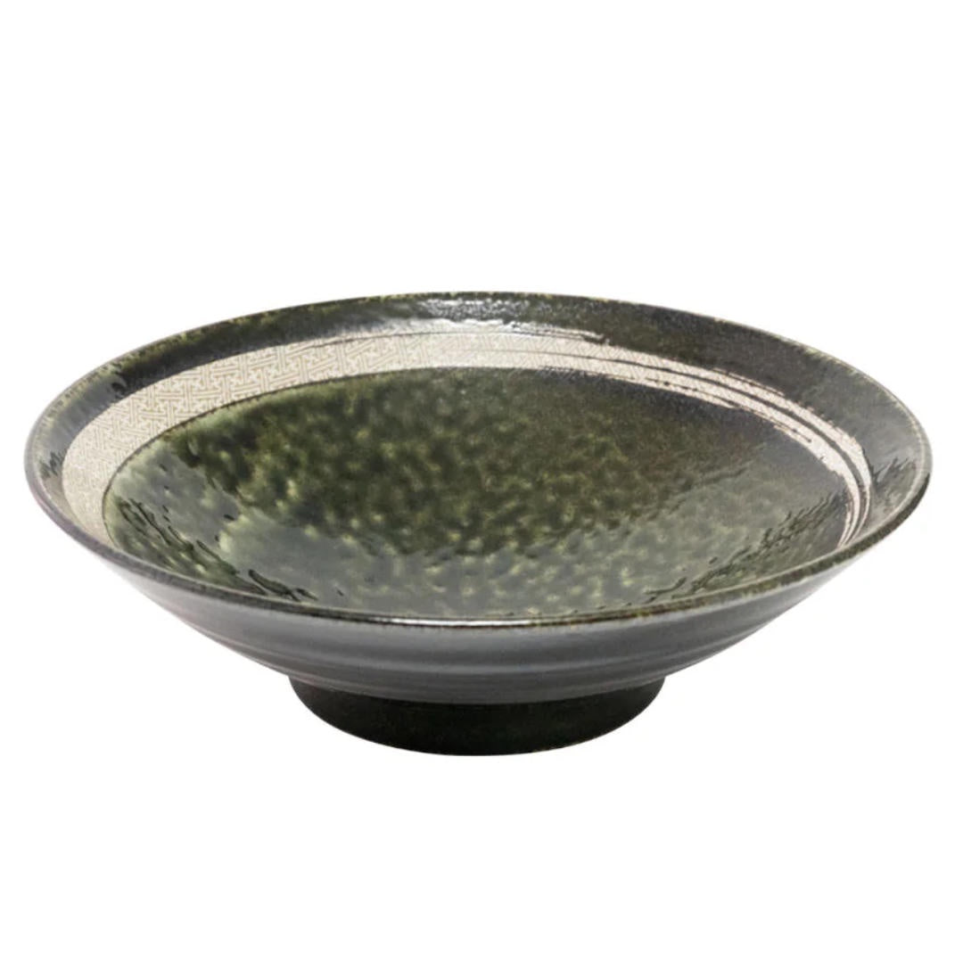 Japanese Kuro Oribe Ceramic Bowl | Large