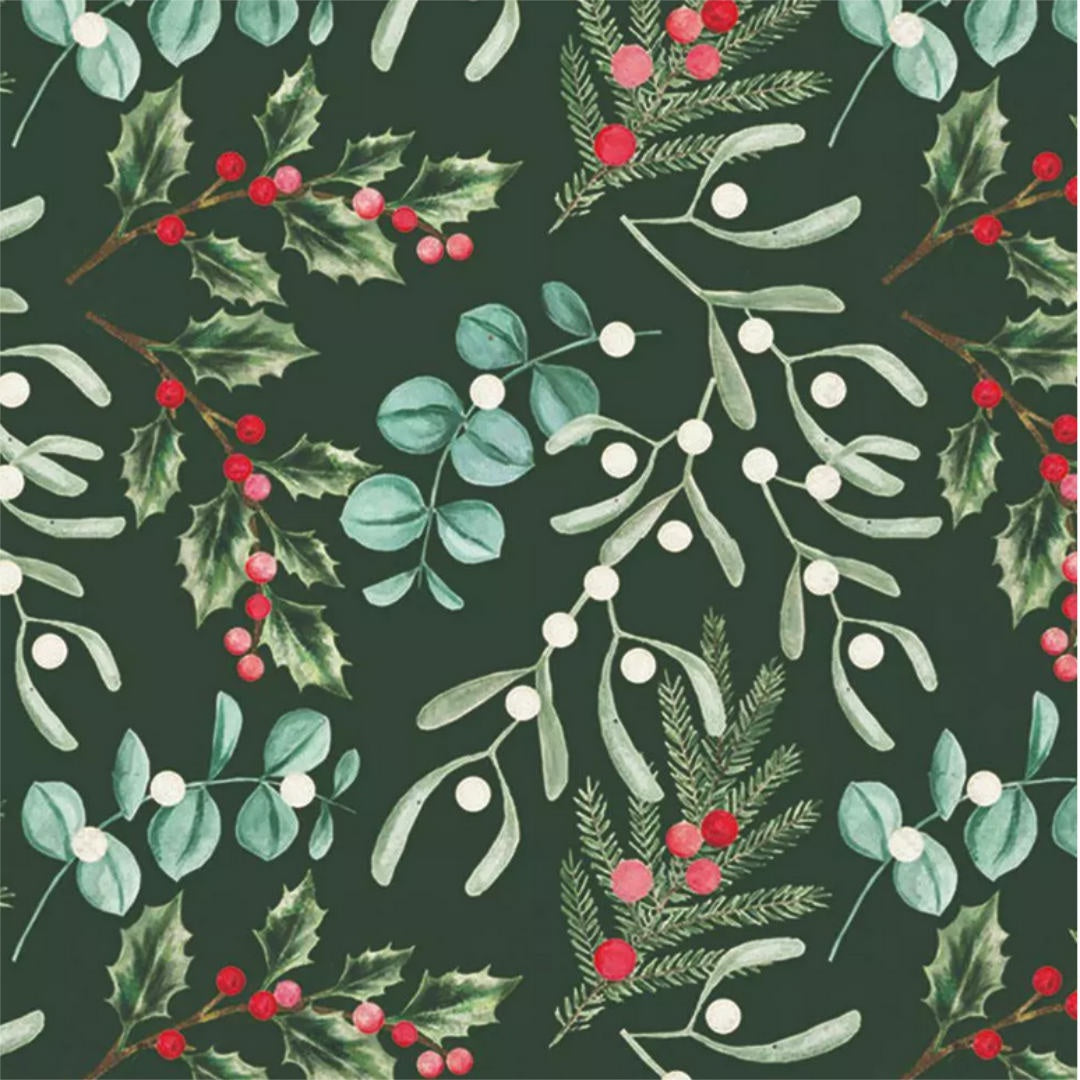Luncheon Napkin Pk of 20 | Foliage Scatter Green