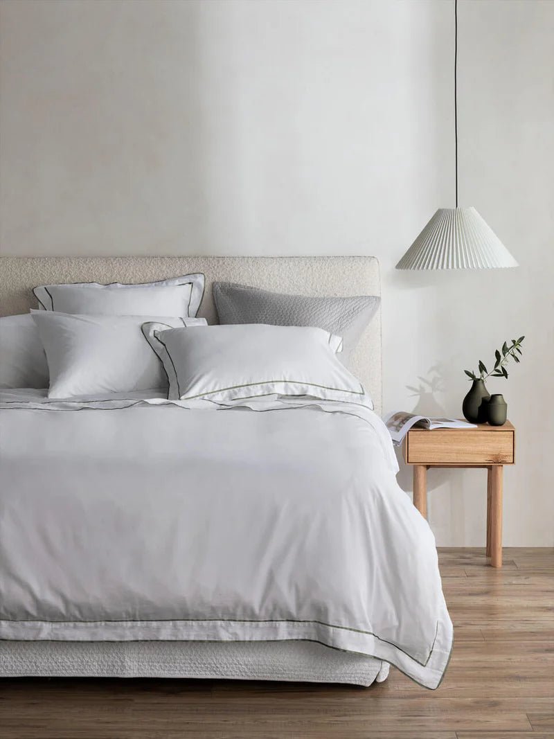 Grosgrain Olive Euro Pillowcase - Suzie Anderson Home