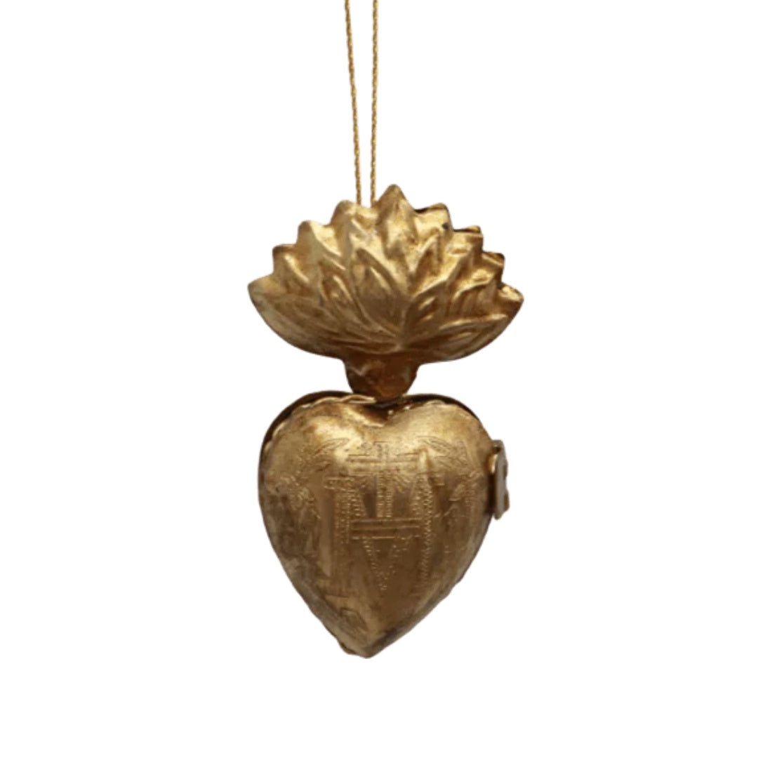 Hanging Gold Heart Ornament