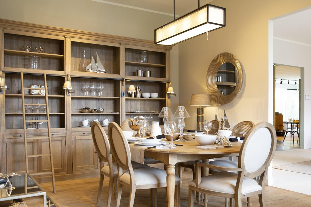 Balmore II 3parts Library | Weather Beaten + Lamp Milano (Excludes shades)  | Flamant Belgium |W318 x D44 x H248