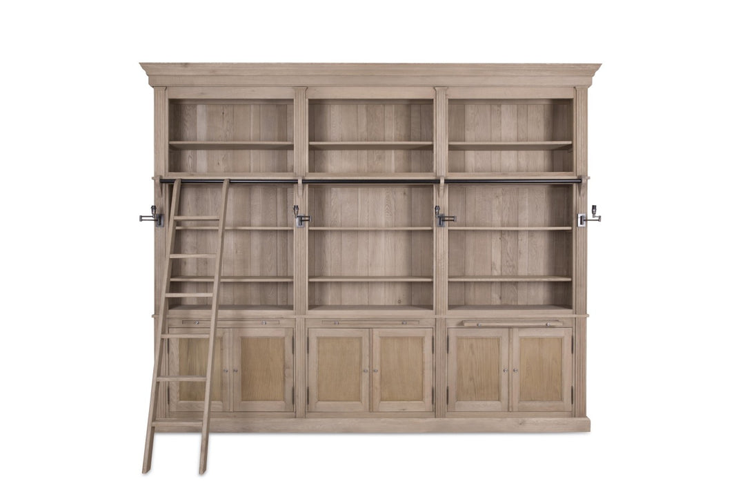 Balmore II 3parts Library | Weather Beaten + Lamp Milano (Excludes shades)  | Flamant Belgium |W318 x D44 x H248