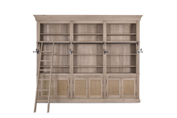 Balmore II 3parts Library | Weather Beaten + Lamp Milano (Excludes shades)  | Flamant Belgium |W318 x D44 x H248