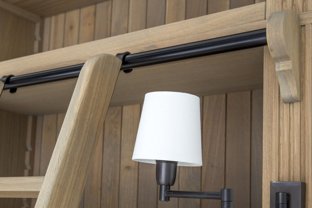 Balmore II 3parts Library | Weather Beaten + Lamp Milano (Excludes shades)  | Flamant Belgium |W318 x D44 x H248