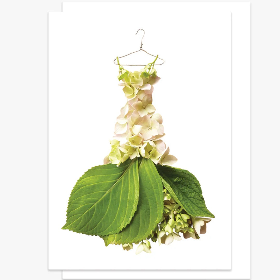 Cream Hydrangea Gown Card w Envelope