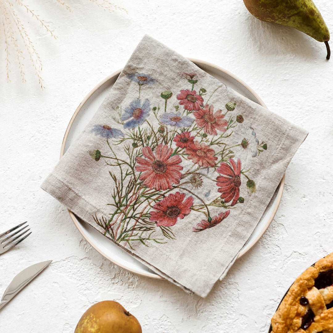 Country Flowers | Linen Napkin | SET OF 6