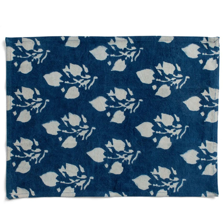 Indigo Leaf | SET OF 2 | Cotton Placemats - Suzie Anderson Home