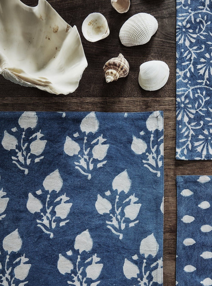 Indigo Leaf | SET OF 2 | Cotton Placemats - Suzie Anderson Home