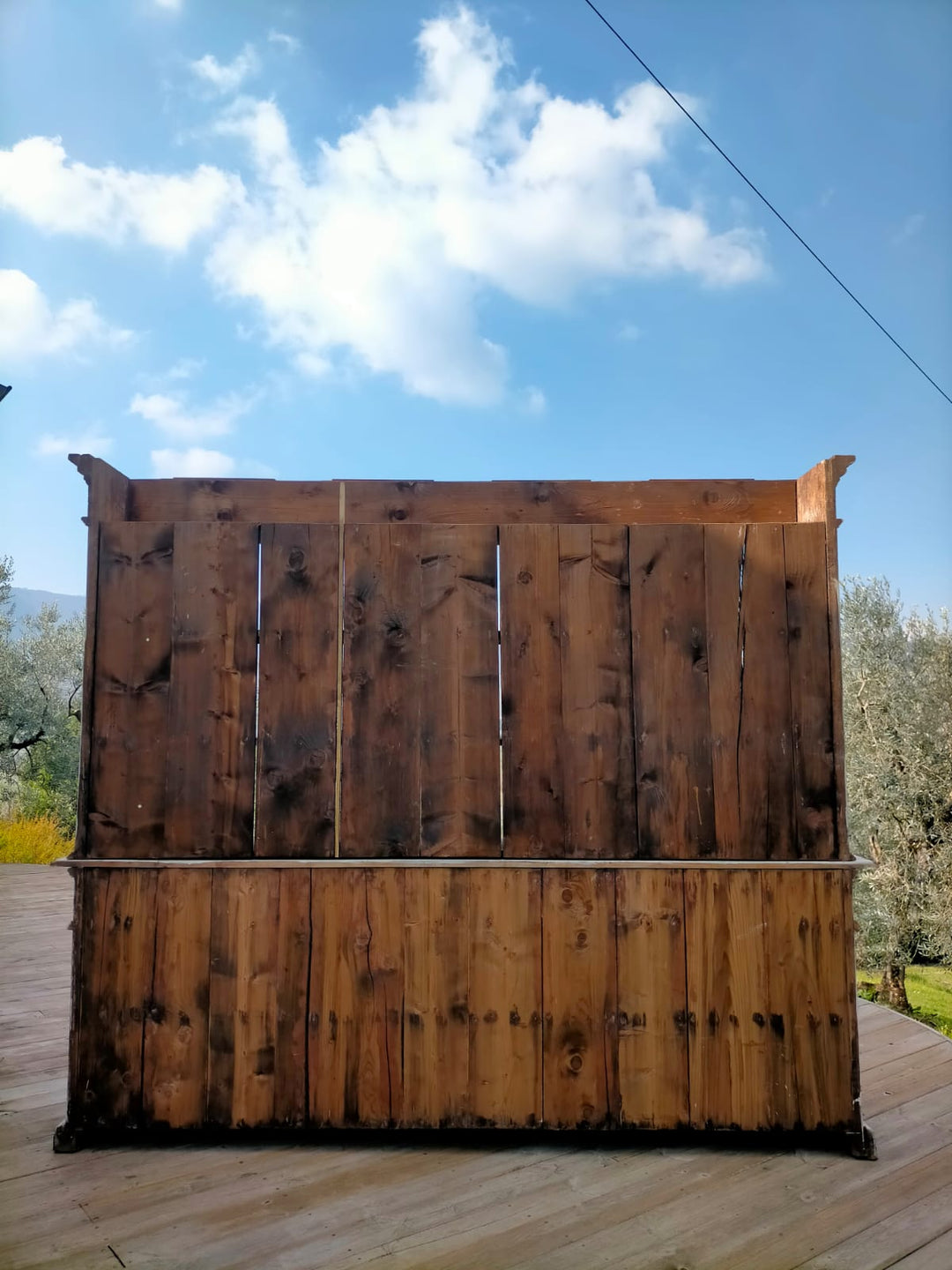Italian Antique Grand Library Bookshelf | Painted Chestnut Wood | Circa 1895 (BOWRAL) - Suzie Anderson Home