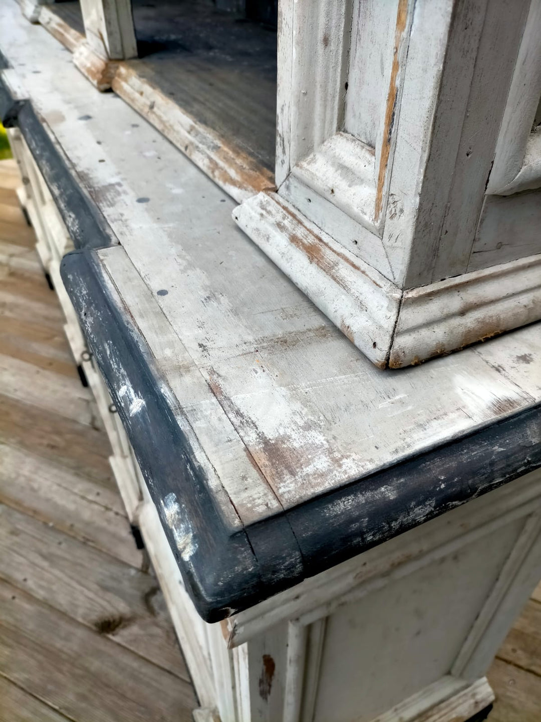 Italian Antique Grand Library Bookshelf | Painted Chestnut Wood | Circa 1895 (BOWRAL) - Suzie Anderson Home