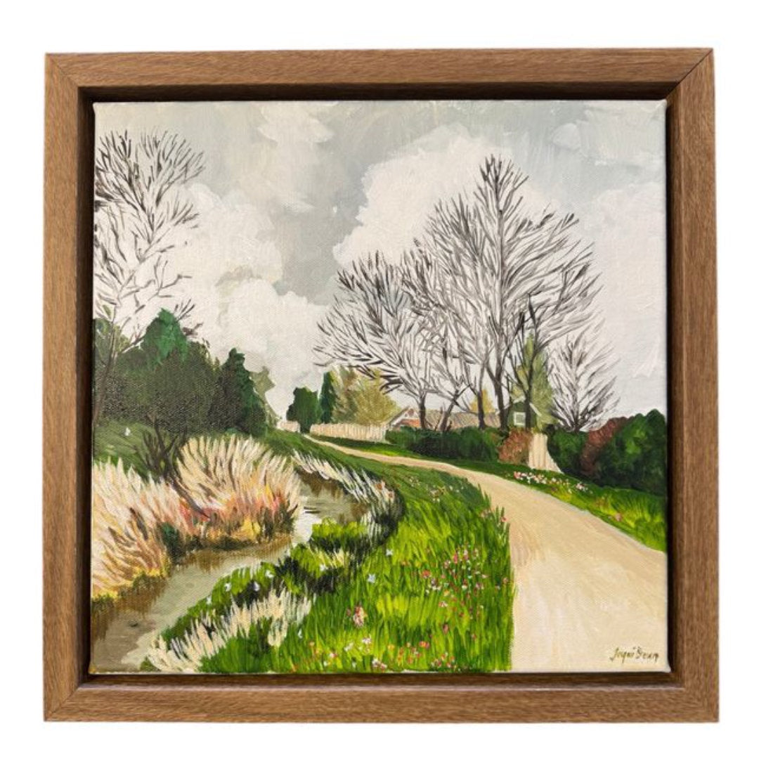 Daisies on Cherry Tree | Framed Acrylic on Canvas 35 x 35cm | Jacqui Brown