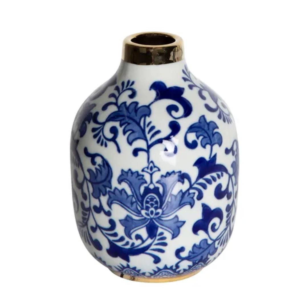 Jardin Mini Bud Vase Narrow Neck | Blue & White - Suzie Anderson Home