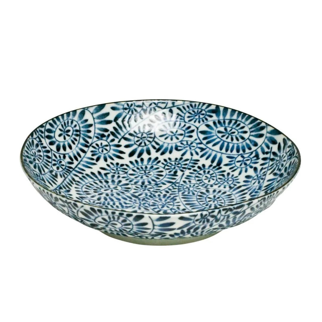 Japanese Takokarakusa Deep Ceramic Plate