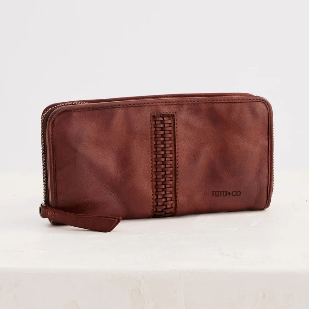 Juju | Braided Zip Wallet | Cognac - Suzie Anderson Home