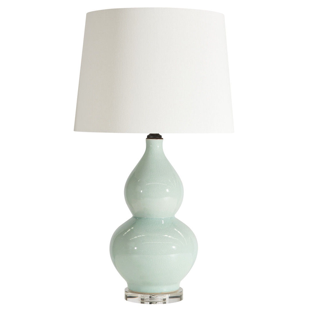 Gourde Kemp Icy Mint Lamp Base and White Shade | H73cm