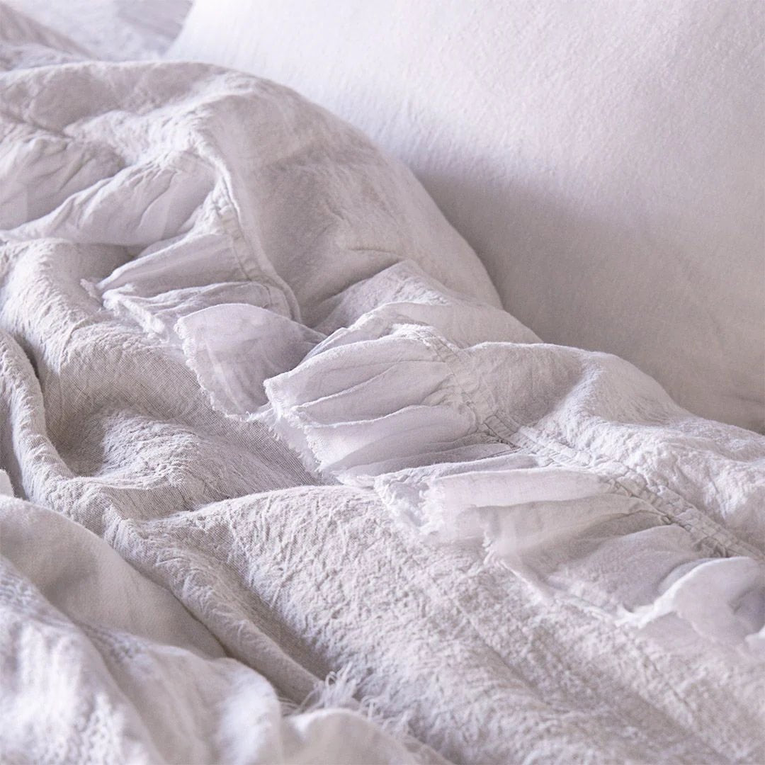 Kristine Flat Sheet + Ruffle | Ayrton - Suzie Anderson Home