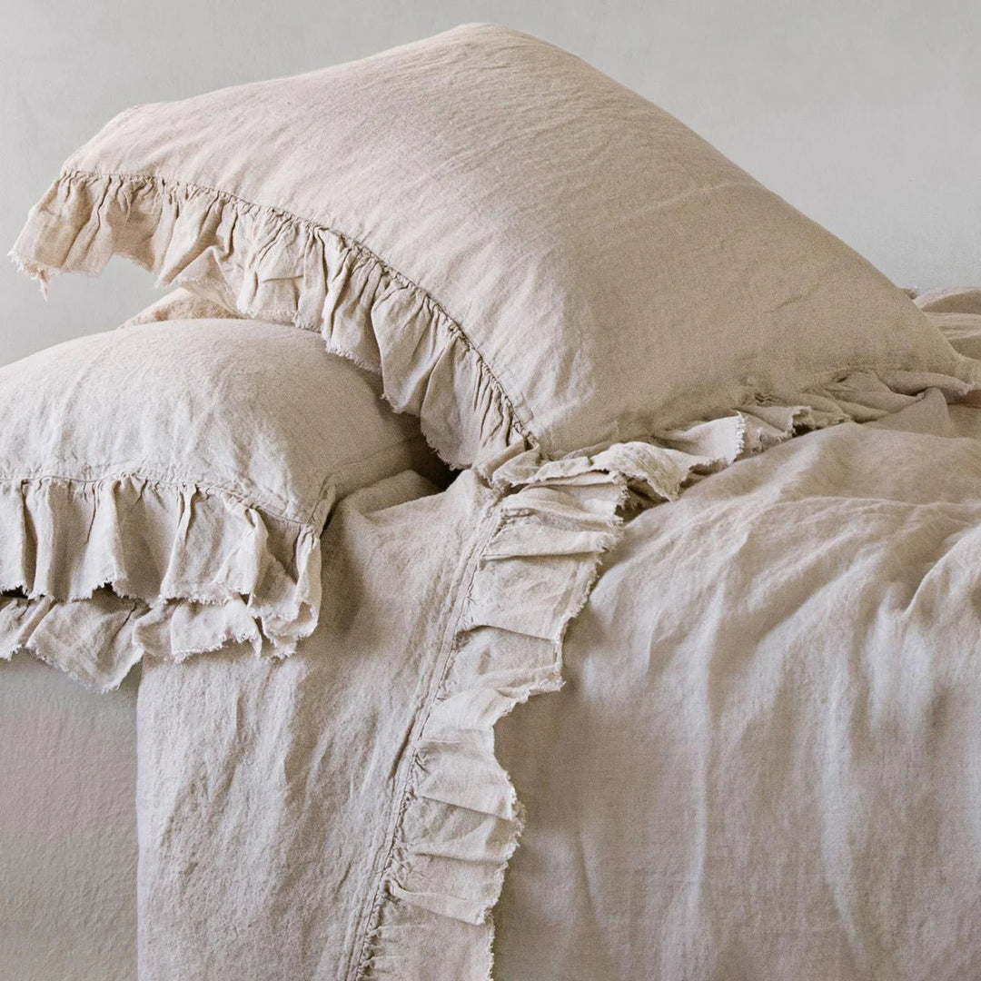 Kristine Flat Sheet + Ruffle | Sable - Suzie Anderson Home