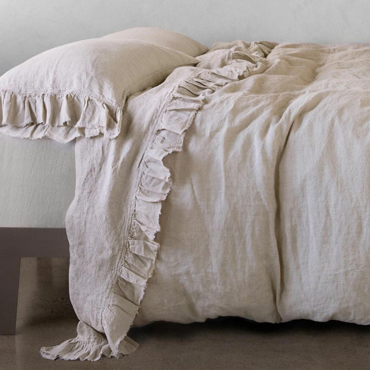 Kristine Flat Sheet + Ruffle | Sable - Suzie Anderson Home