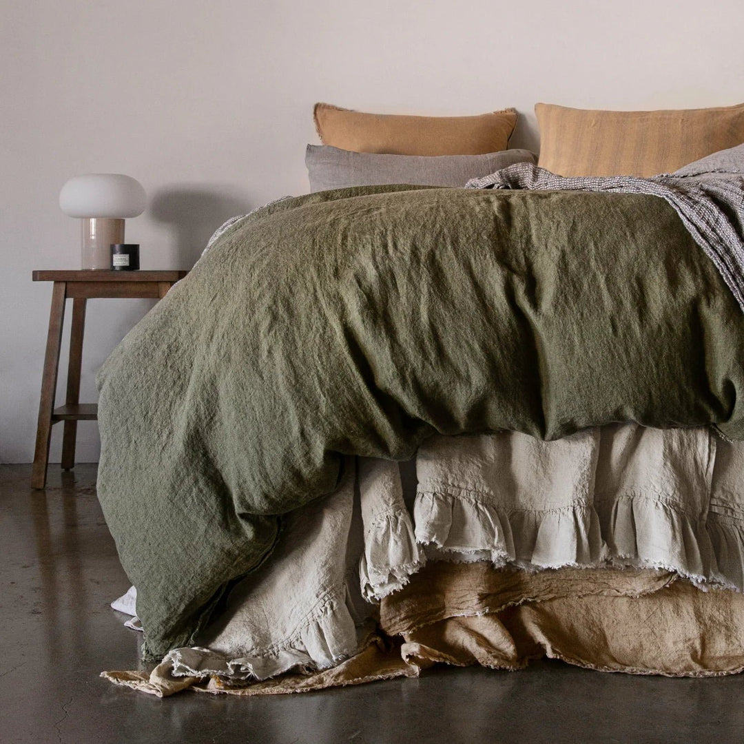 Kristine Flat Sheet + Ruffle | Sable - Suzie Anderson Home