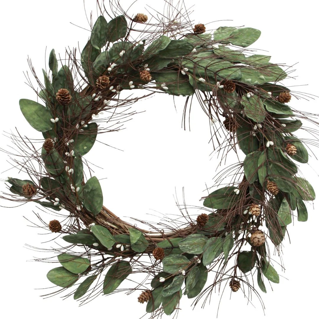 White Berry & Pinecone Wreath | Large