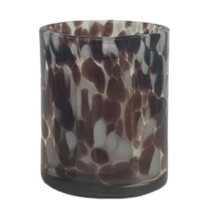 Cheeta Print Glass Votive | Large 15cm