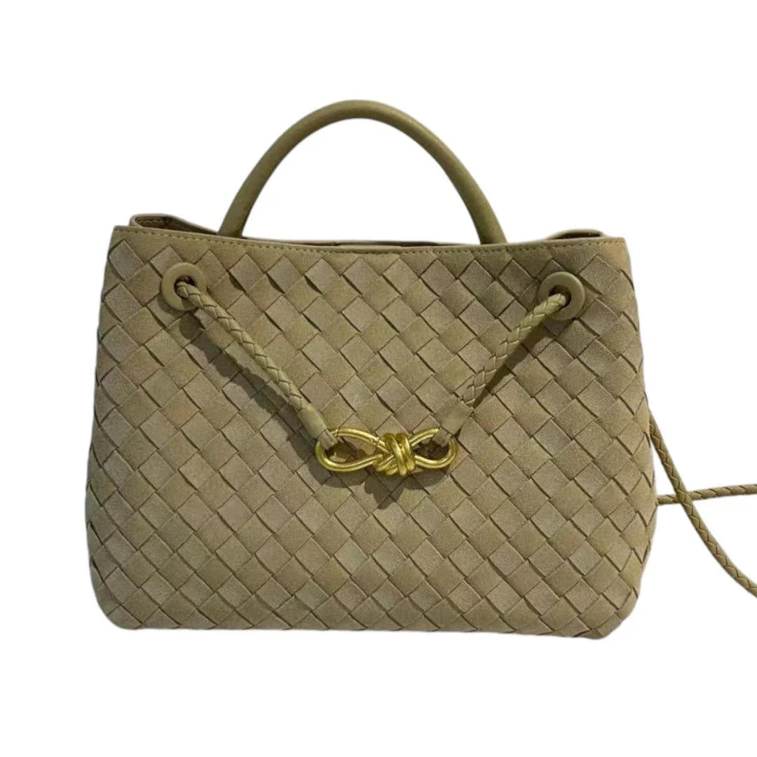 L'ora Woven Nubuck Small Bag | Latte