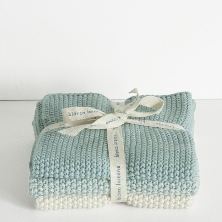 Lavette Face Cloths | Set of 3 | Duck Egg Blue - Suzie Anderson Home