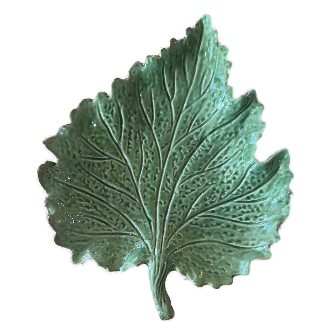 Mode Ceramic Leaf Plate | Green