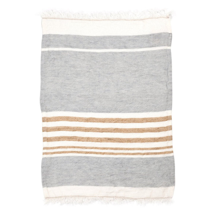 Libeco Linen Belgian Fouta Linen Towel | Ash Stripe - Suzie Anderson Home