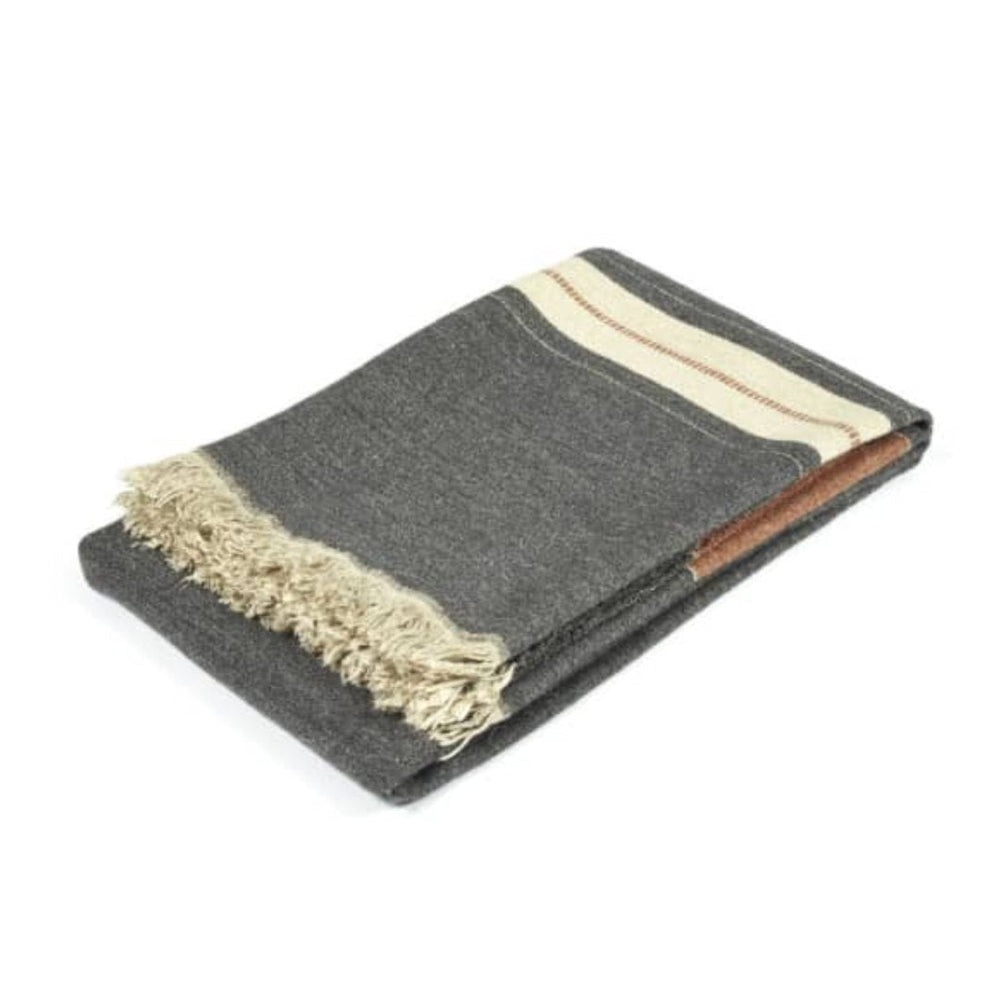 Libeco Linen Luc Stripe Throw Blanket | 140x220cm | Wool/Linen - Suzie Anderson Home
