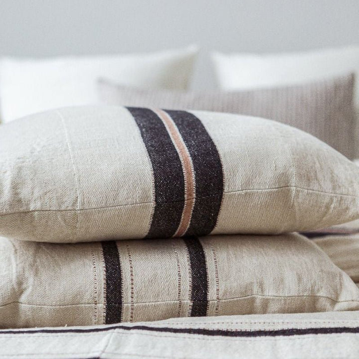 Libeco Patagonian Cushion Cover | Black Stripe | 63 x 63cm | Libeco Linen - Suzie Anderson Home