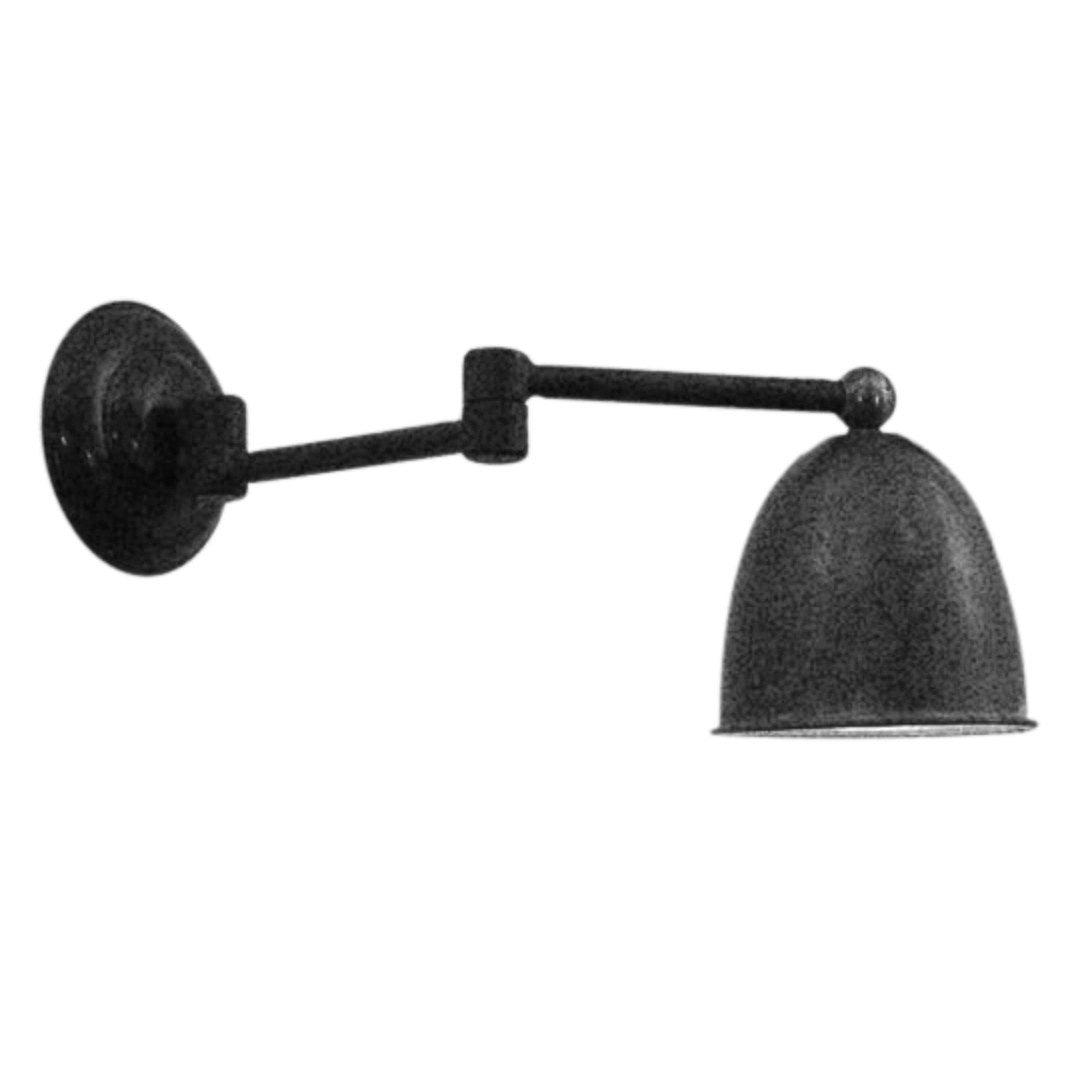 Livorna Swing Arm Wall Lamp | Matte Black | With shade | Depth 28-48cm