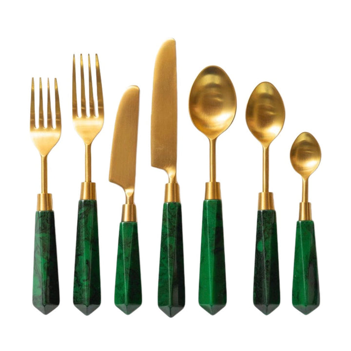 Malachite 7 piece cutlery set